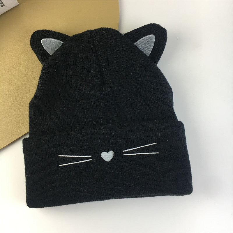Cute Cat Ear Knitted Winter Hat