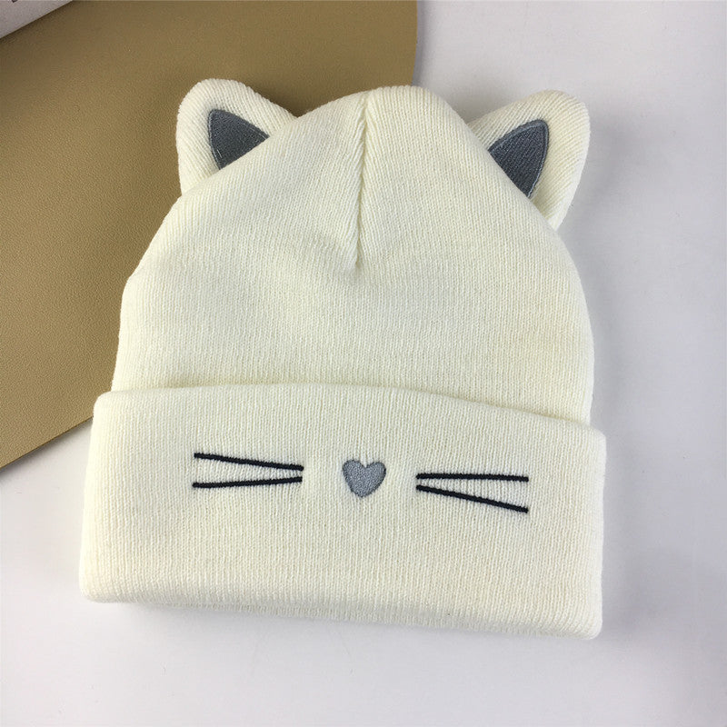 Cute Cat Ear Knitted Winter Hat