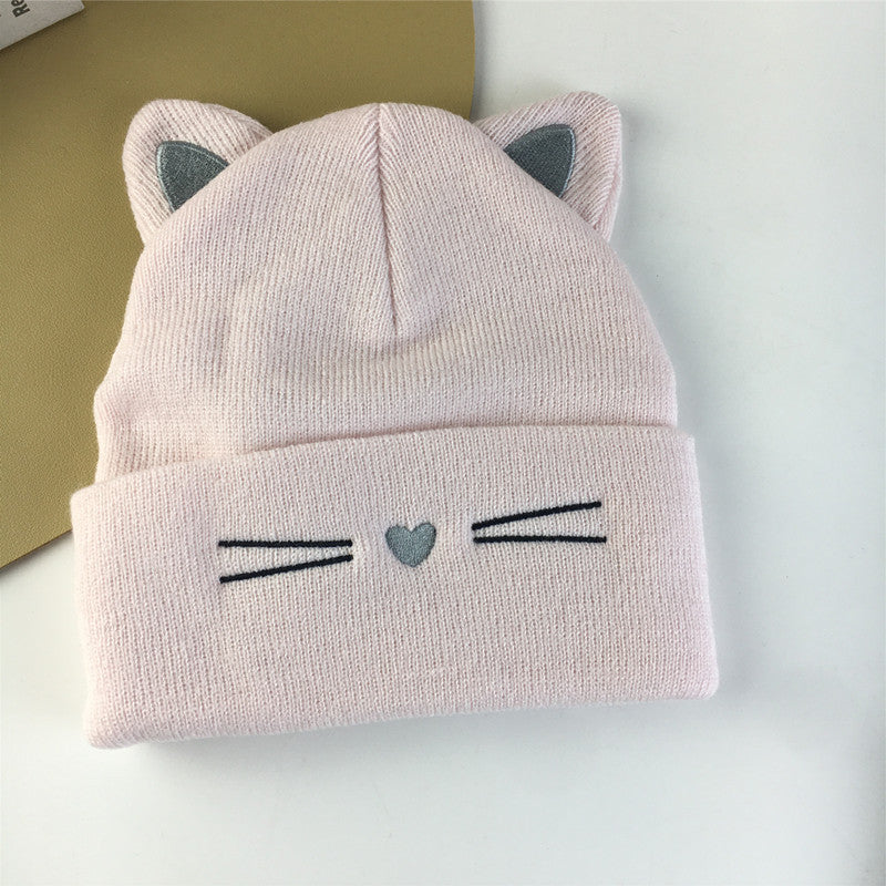 Cute Cat Ear Knitted Winter Hat