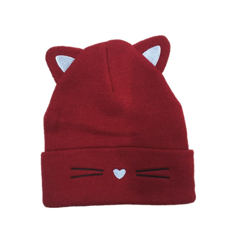 Cute Cat Ear Knitted Winter Hat